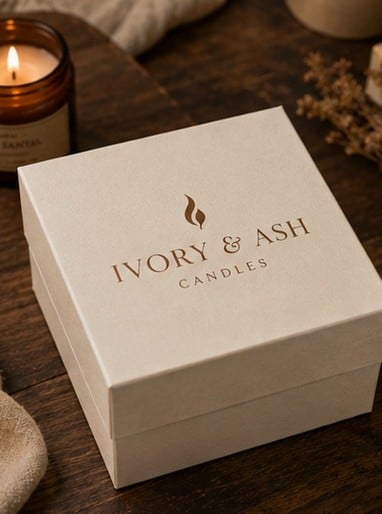 Custom printed rigid box with branded lid and base