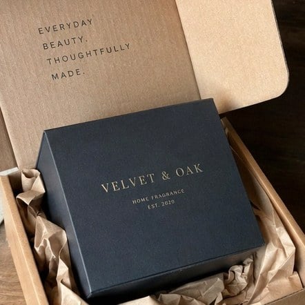 Rigid boxes with logo — customer photo