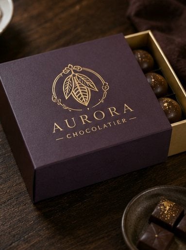 Rigid tray sliding out of a printed sleeve to reveal a product, clean and modern packaging